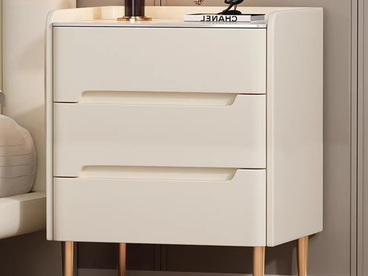 PU Leather Bedside Table with Drawers | Contemporary Nightstand