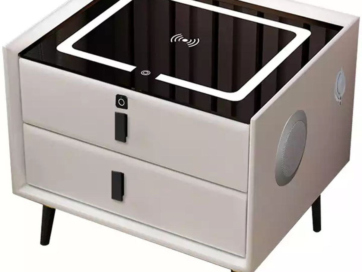 Smart Nightstand with Wireless Charging & LED Light