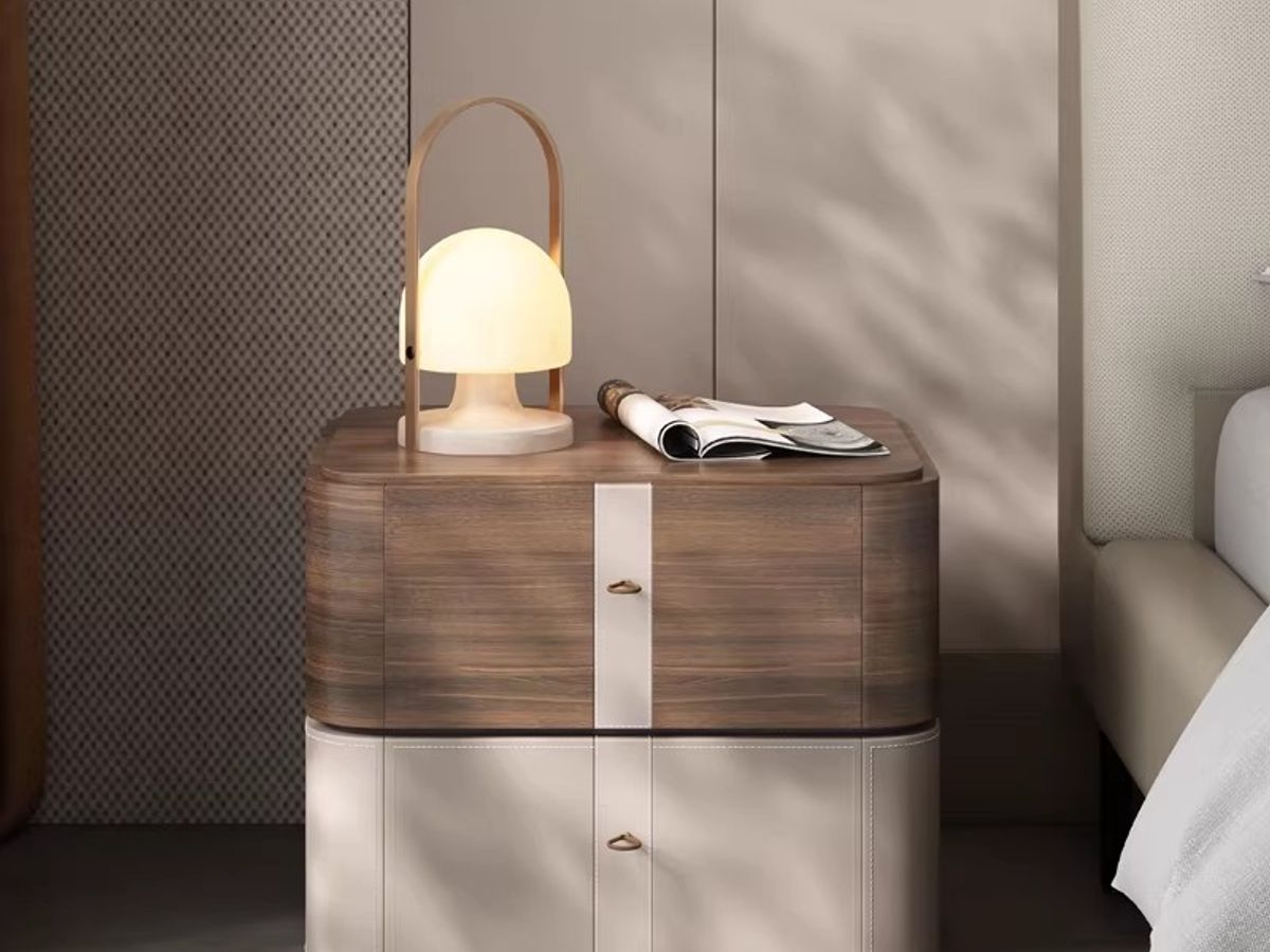 OEM Leather Nightstand Manufacturer Custom Bedside Table Factory