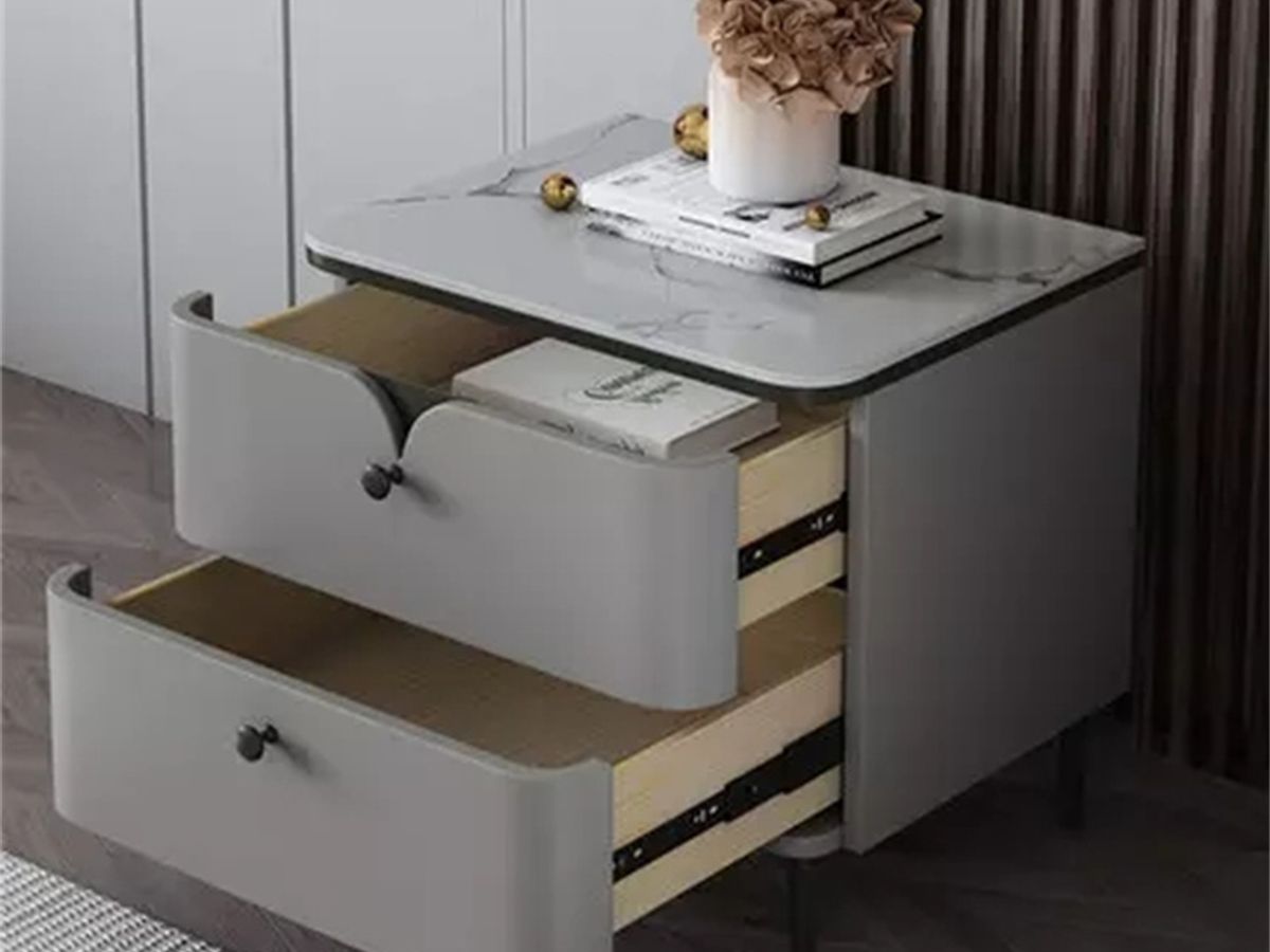Small Bedside Table with Drawers | Space-Saving Nightstand