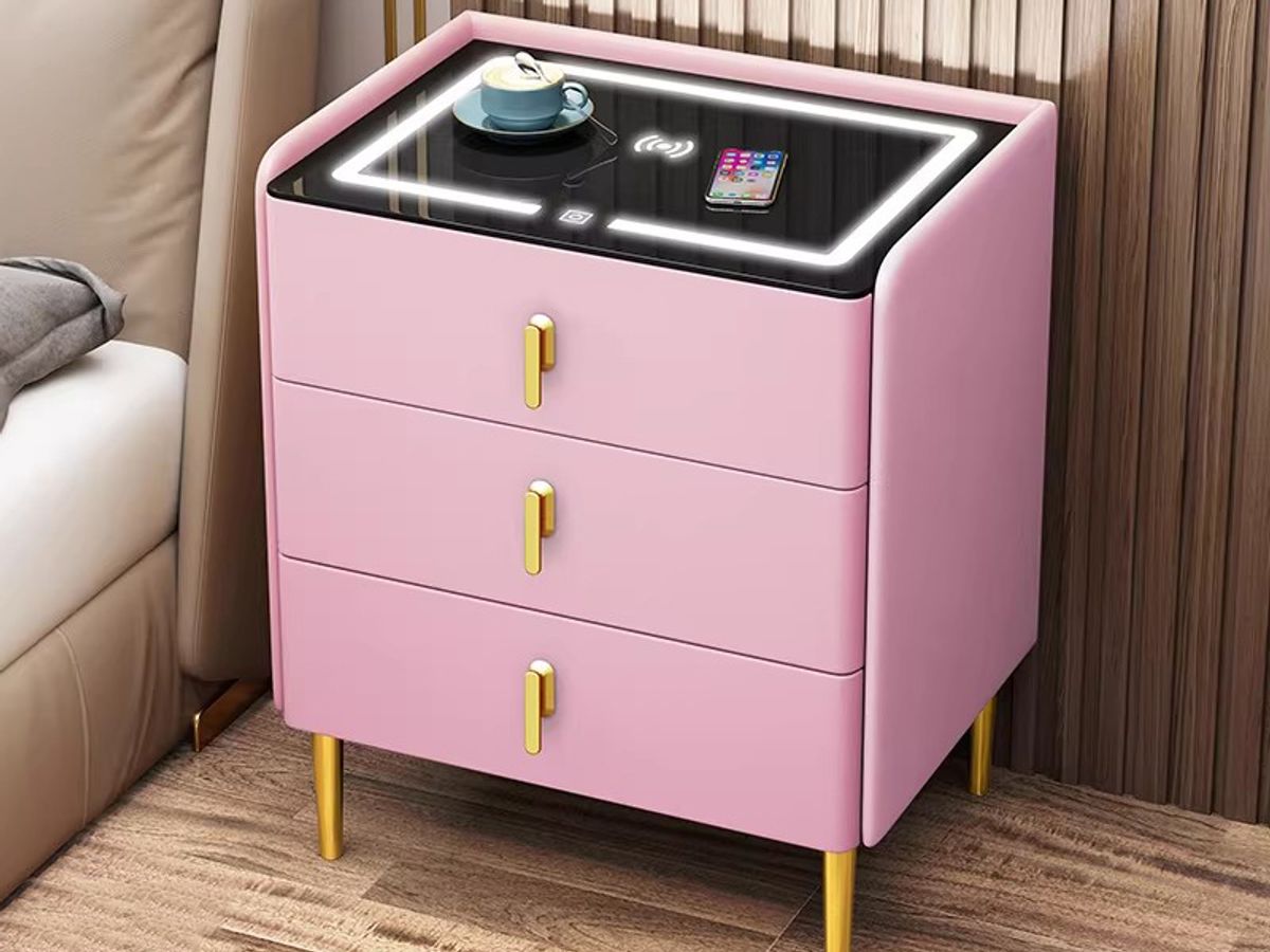 Smart Nightstand with Wireless Charging & Bluetooth Speakers
