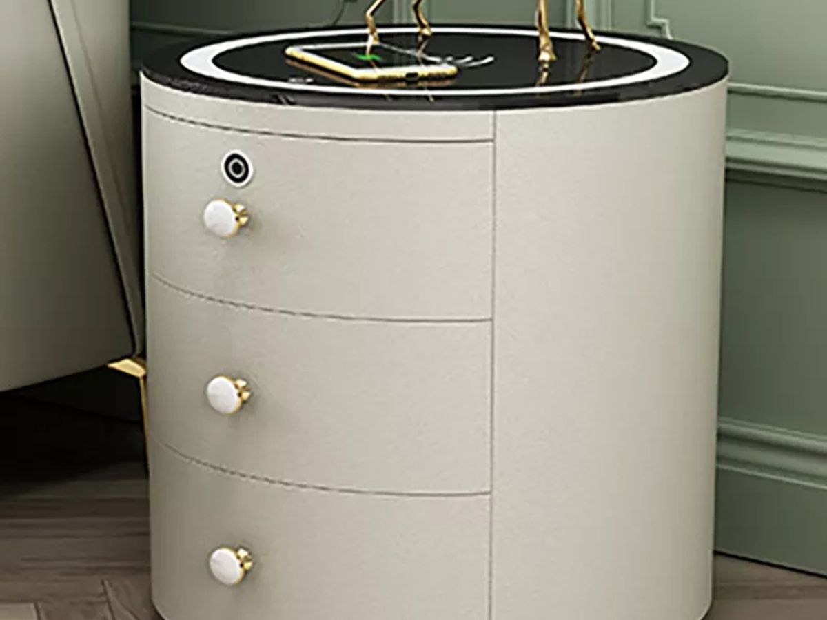 3-DRAWER ROUND SMART NIGHTSTAND – Three Drawers, Five Smart Functions, One Beautiful Circle
