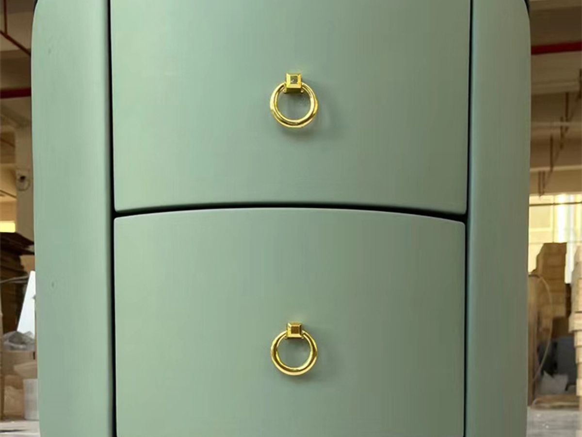 ROUND SMART NIGHTSTAND – 360° Style with Wireless Charger, Bluetooth Speaker & Fingerprint Lock