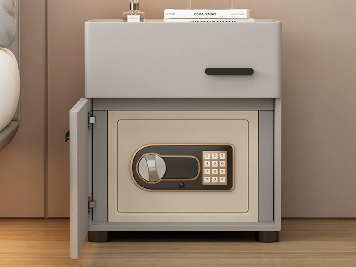 Smart Bedside Table with Wireless Charging, Safe & Bluetooth Speaker