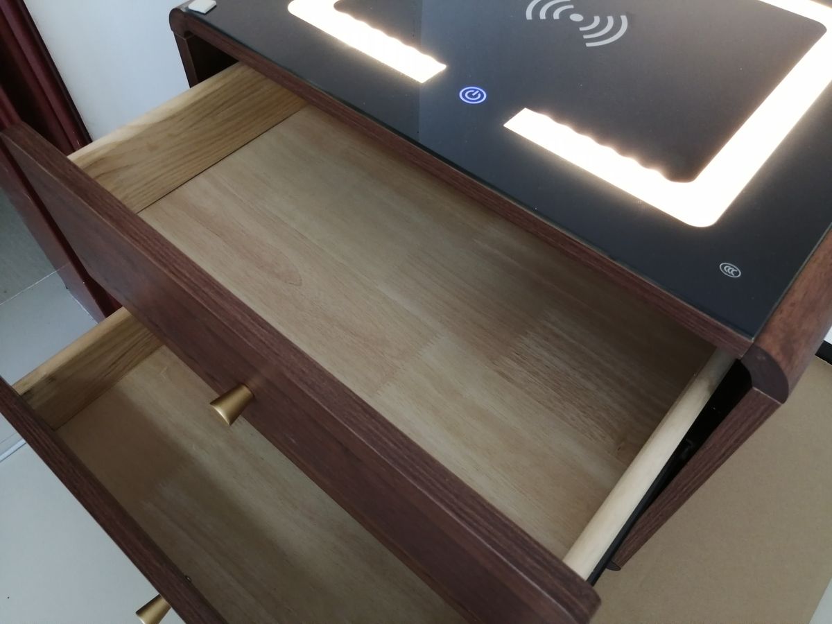 Smart Nightstand with Wireless Charging, LED Light & USB-C Ports | D2005 OEM Manufacturer China