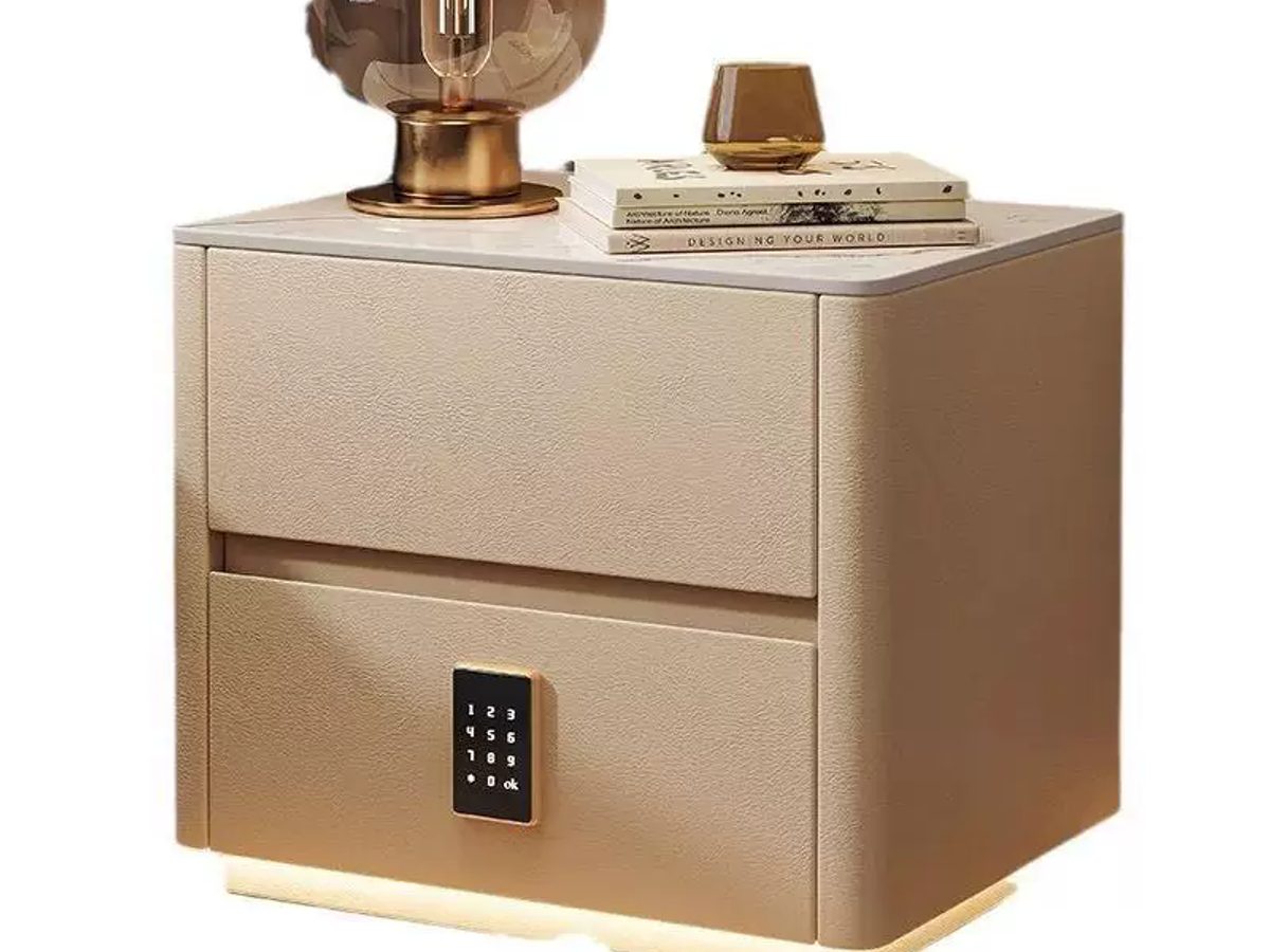 Solid Wood Smart Nightstand with Drawer, USB, Wireless Charging & LED Light