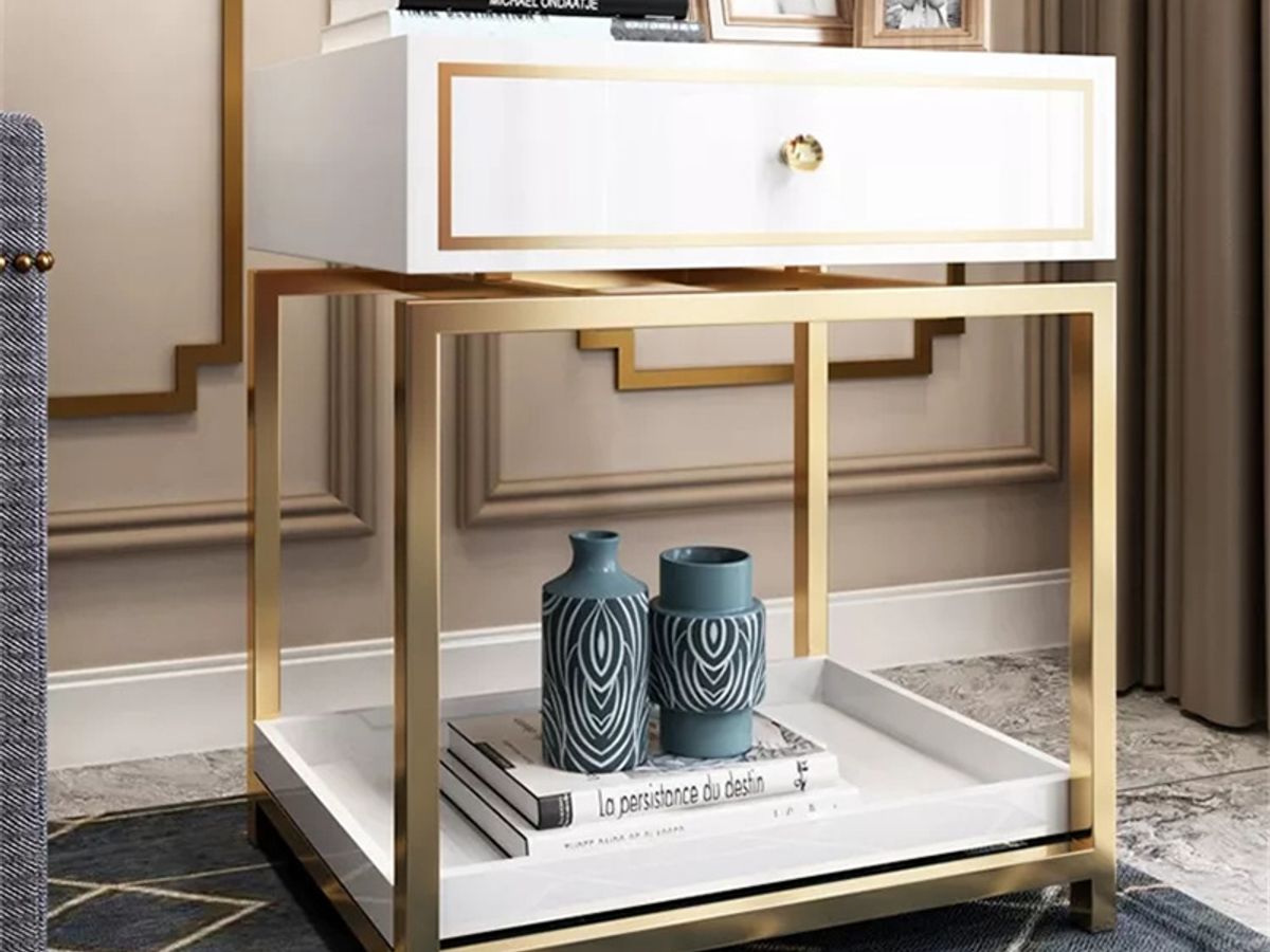 MDF Bedside Table with High Gloss Finish | Affordable Nightstand