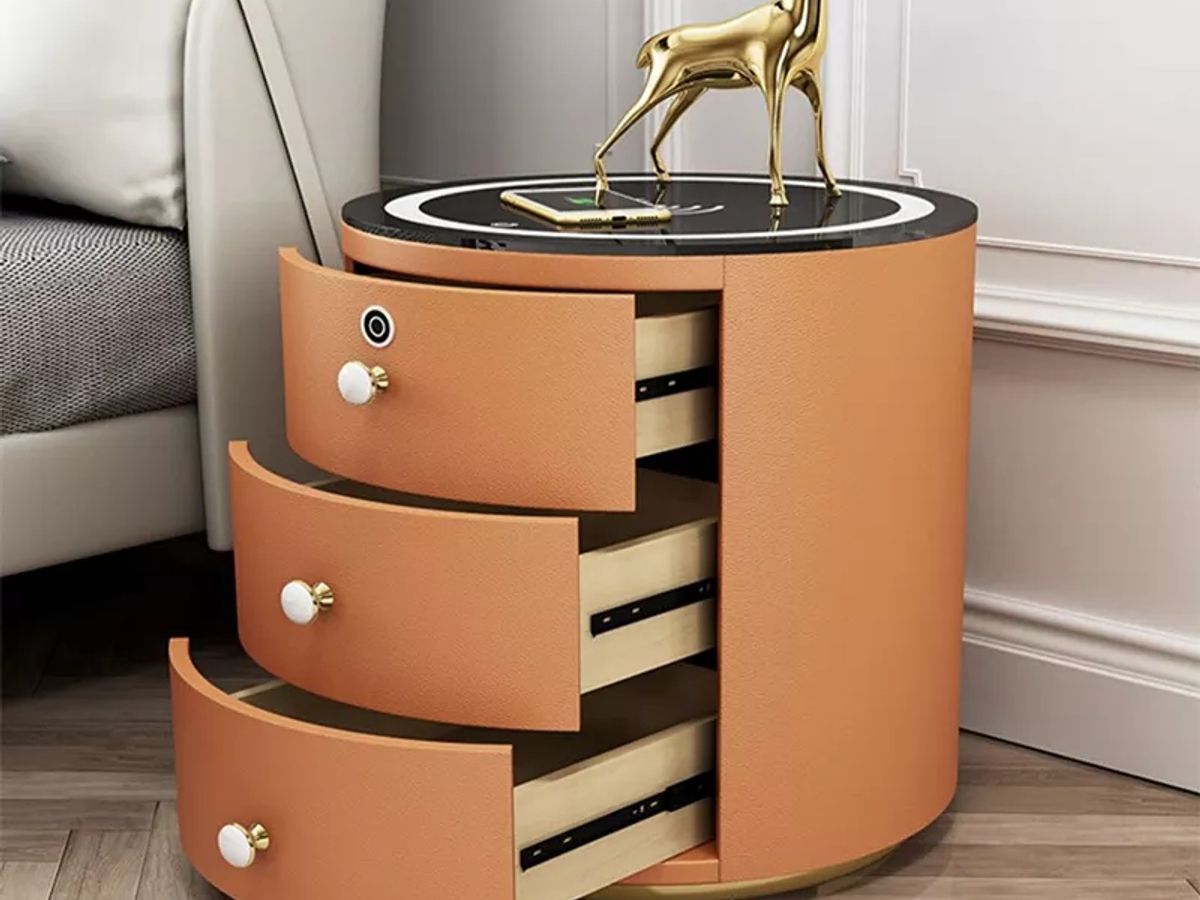 3-DRAWER ROUND SMART NIGHTSTAND – Three Drawers, Five Smart Functions, One Beautiful Circle