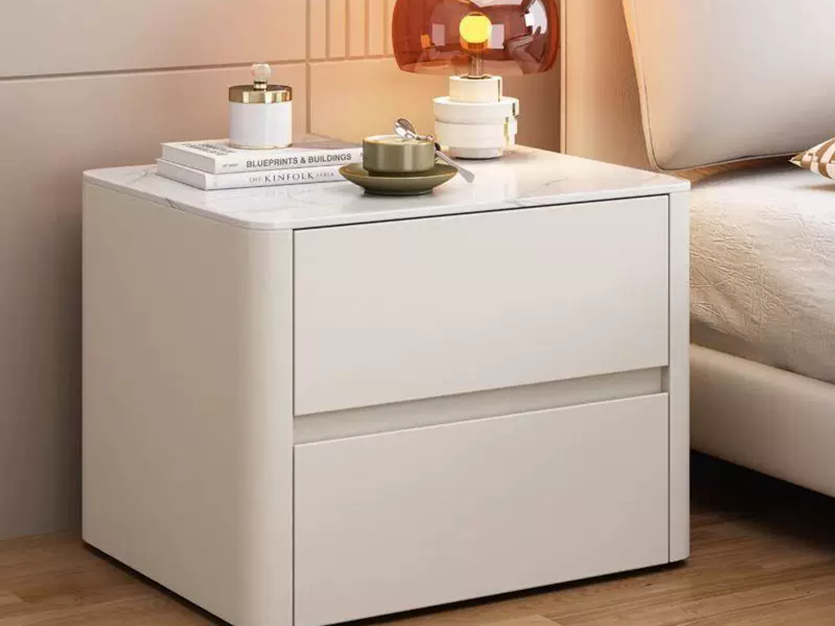 Solid Wood Smart Nightstand with Drawer, USB, Wireless Charging & LED Light