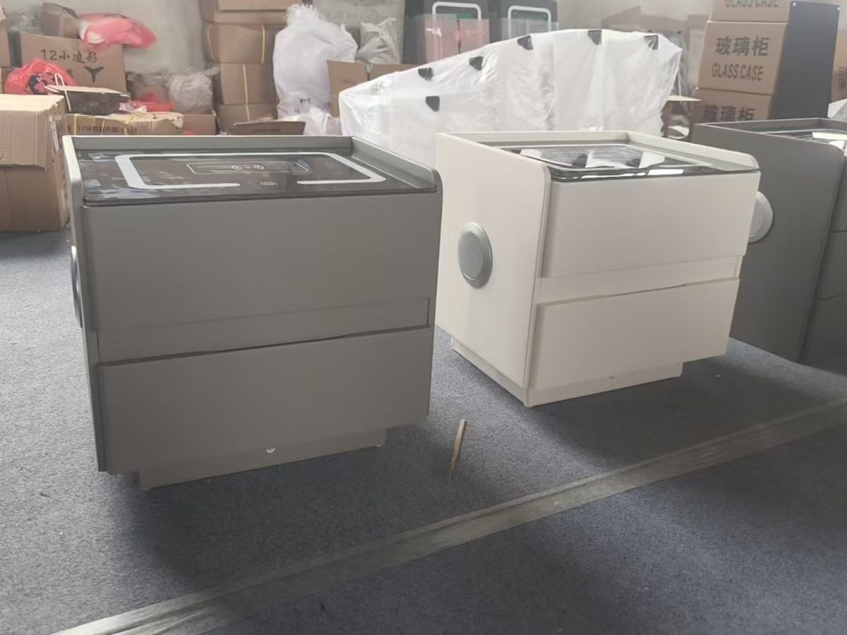 Solid Wood Smart Nightstand with Drawer, USB, Wireless Charging & LED Light