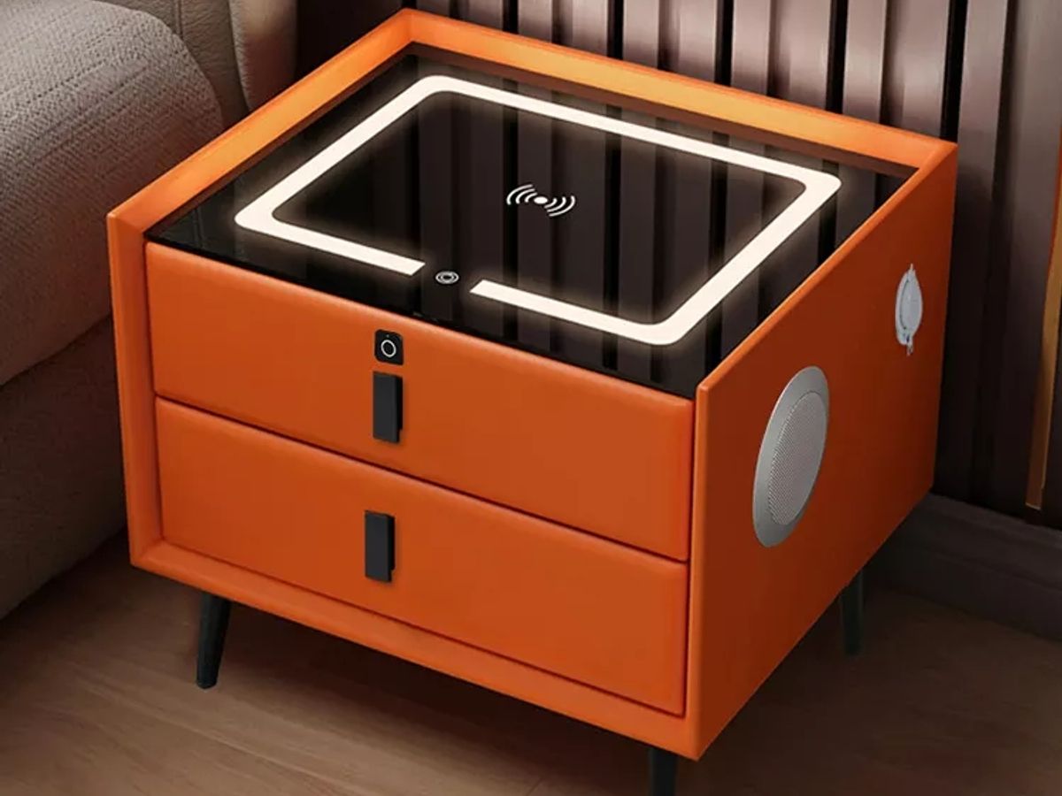 Smart Nightstand with Wireless Charging & LED Light