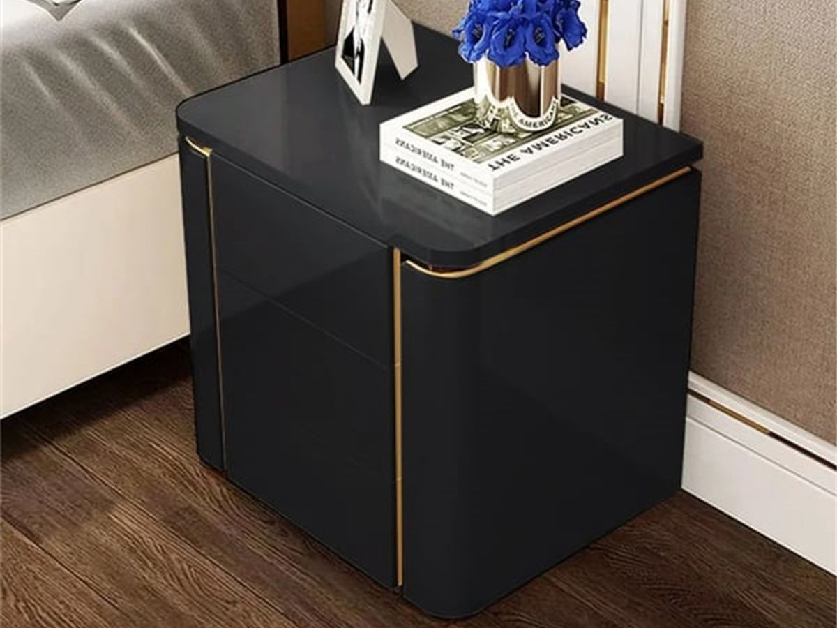 Luxury Hotel Nightstand | High Gloss Lacquer Bedside Table Supplier