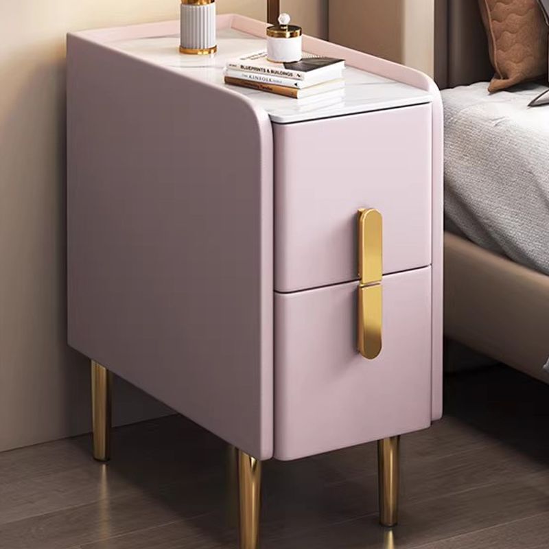 Modern Bedside Table with LED Light and Charging Station