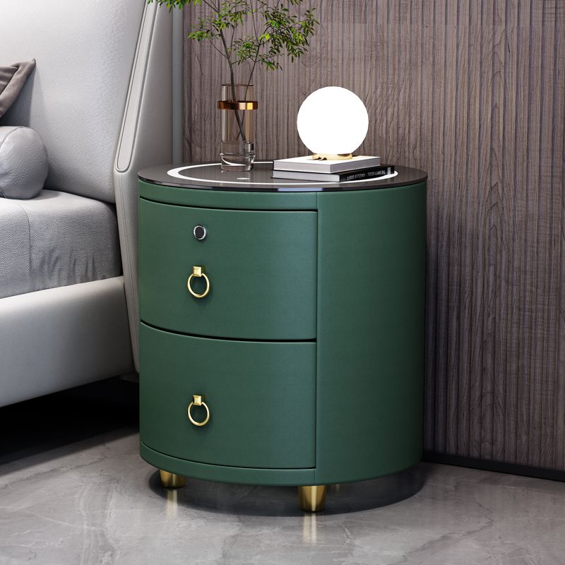 ROUND SMART NIGHTSTAND – 360° Style with Wireless Charger, Bluetooth Speaker & Fingerprint Lock