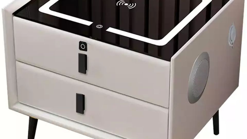 Smart Nightstand with Wireless Charging & LED Light