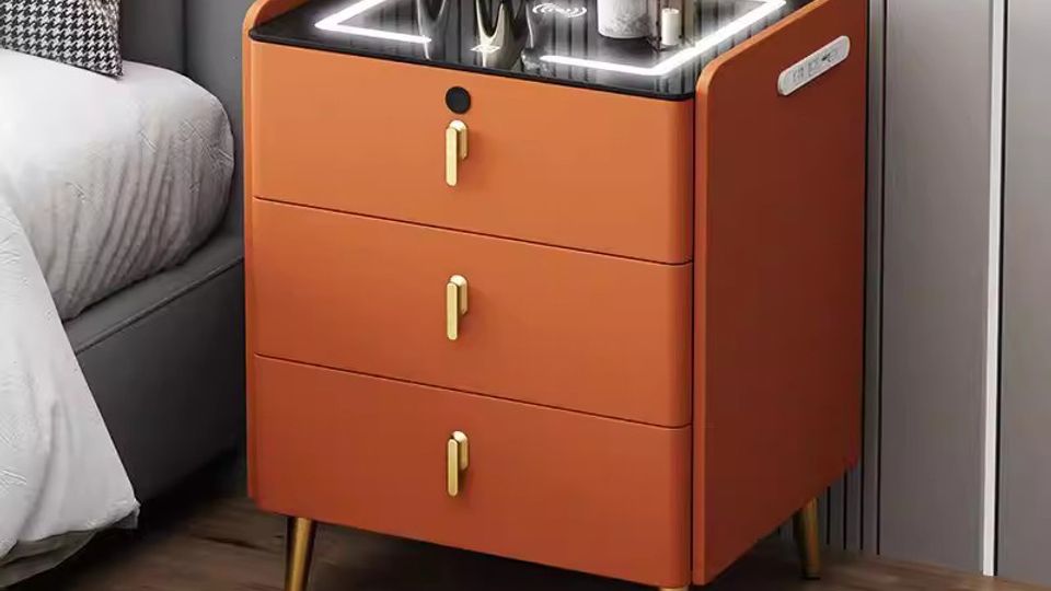 Smart Nightstand with Wireless Charging & Bluetooth Speakers