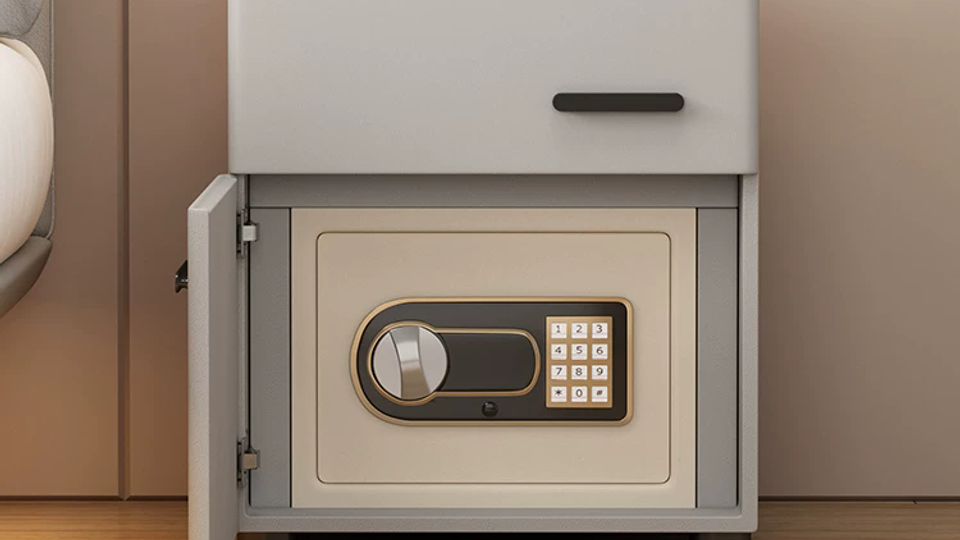 Smart Bedside Table with Wireless Charging, Safe & Bluetooth Speaker